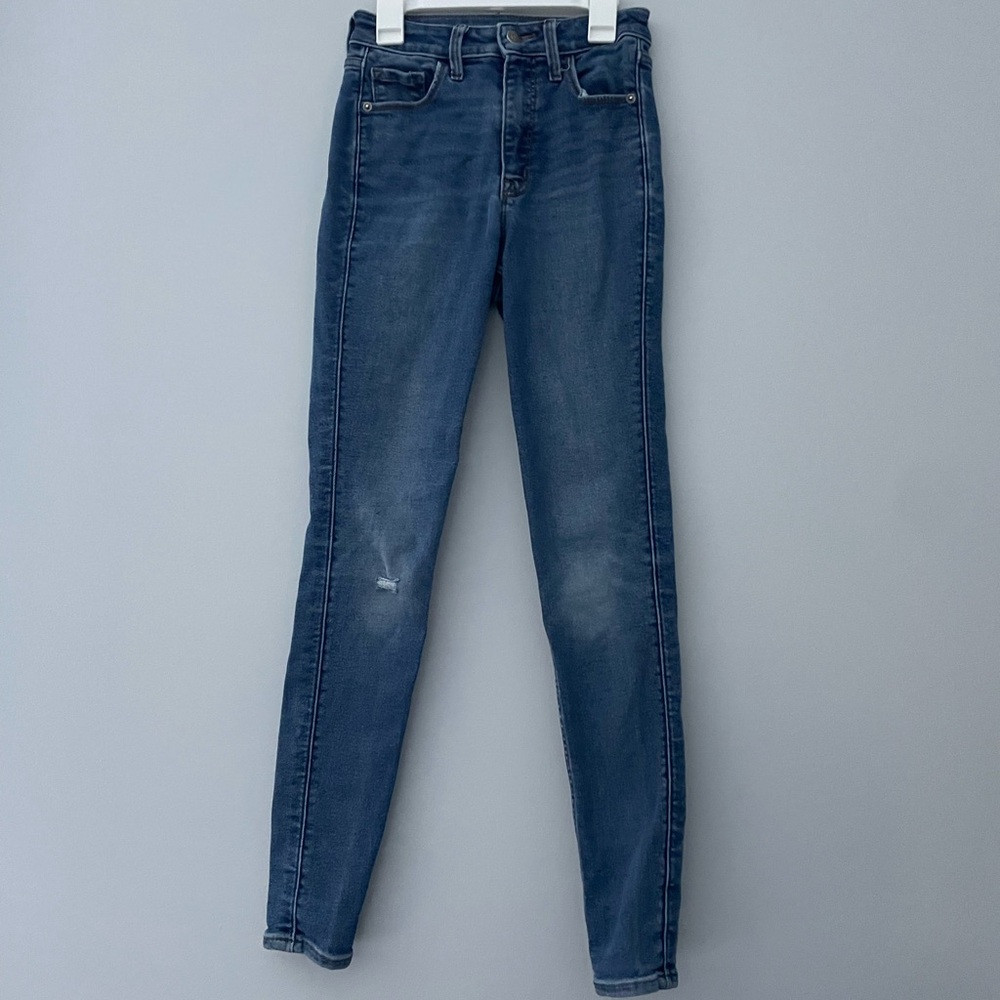 Old Navy Blue Skinny Jeans with Distressed Details